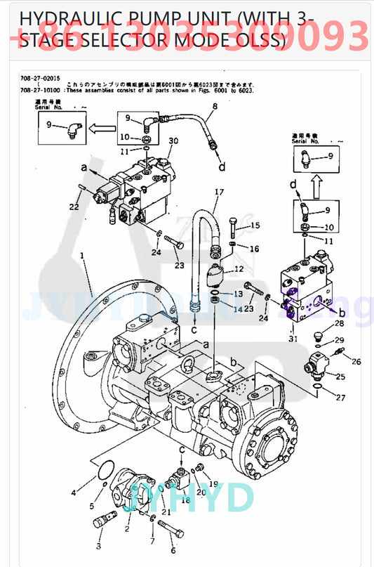 KOMATSU 704-23-30600 704-23-30601  708-27-01210 708-27-01211  708-27-02010 708-27-02011  708-27-02012 708-27-02013  708-27-02014 708-27-02015  708-27-10100 708-27-11100  708-27-11101  HYDRAULIC PUMP ROTARY GROUP