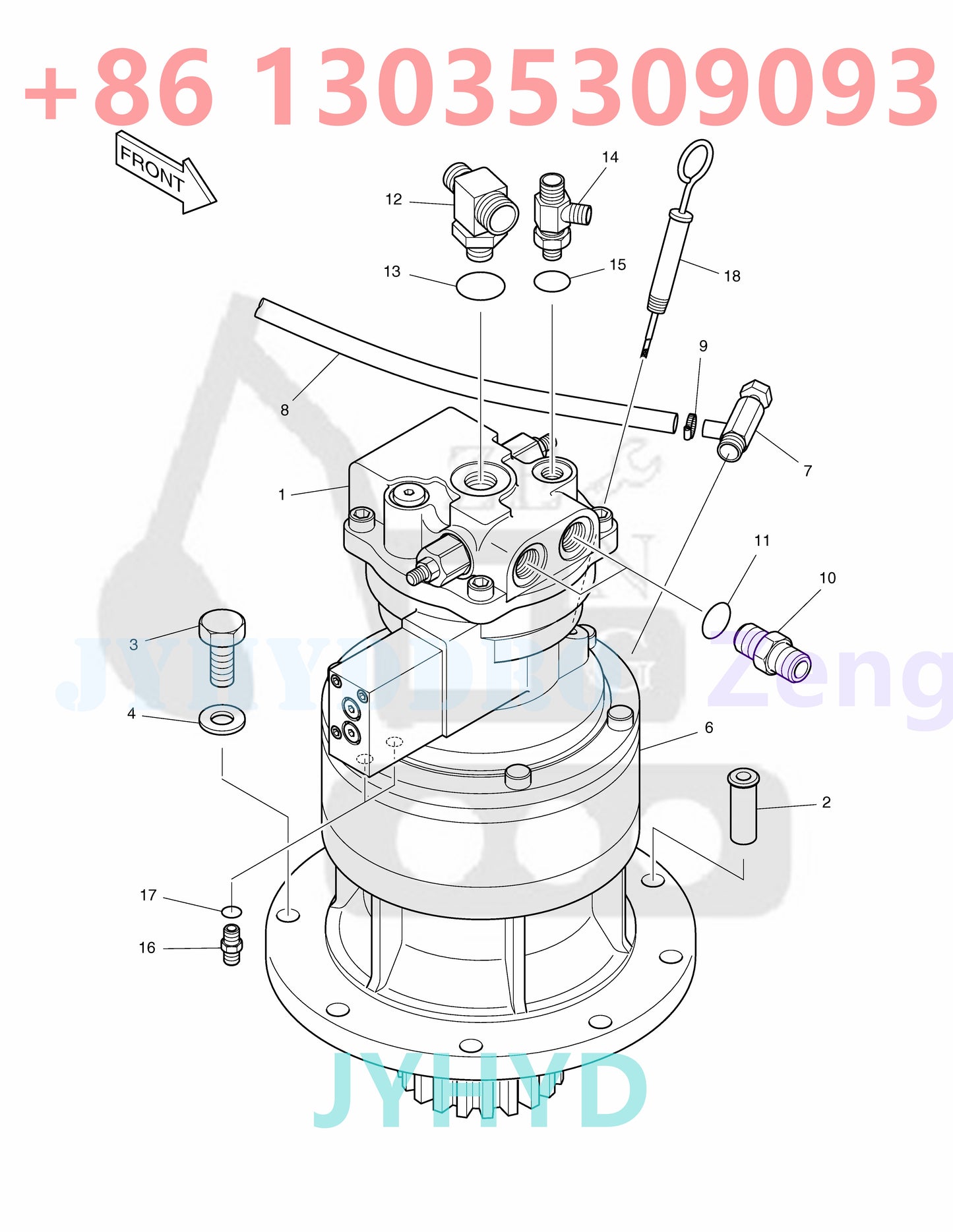 DOOSAN SOLAR 75-V EXCAVATOR 401-00403 SWING MOTOR ROTARY GROUP AND SPARE PARTS