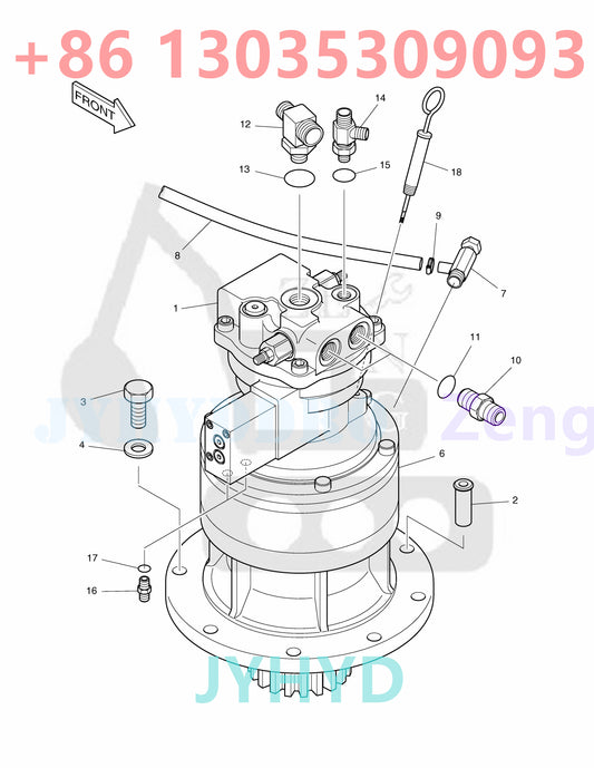 DOOSAN SOLAR 75-V EXCAVATOR 401-00403 SWING MOTOR ROTARY GROUP AND SPARE PARTS