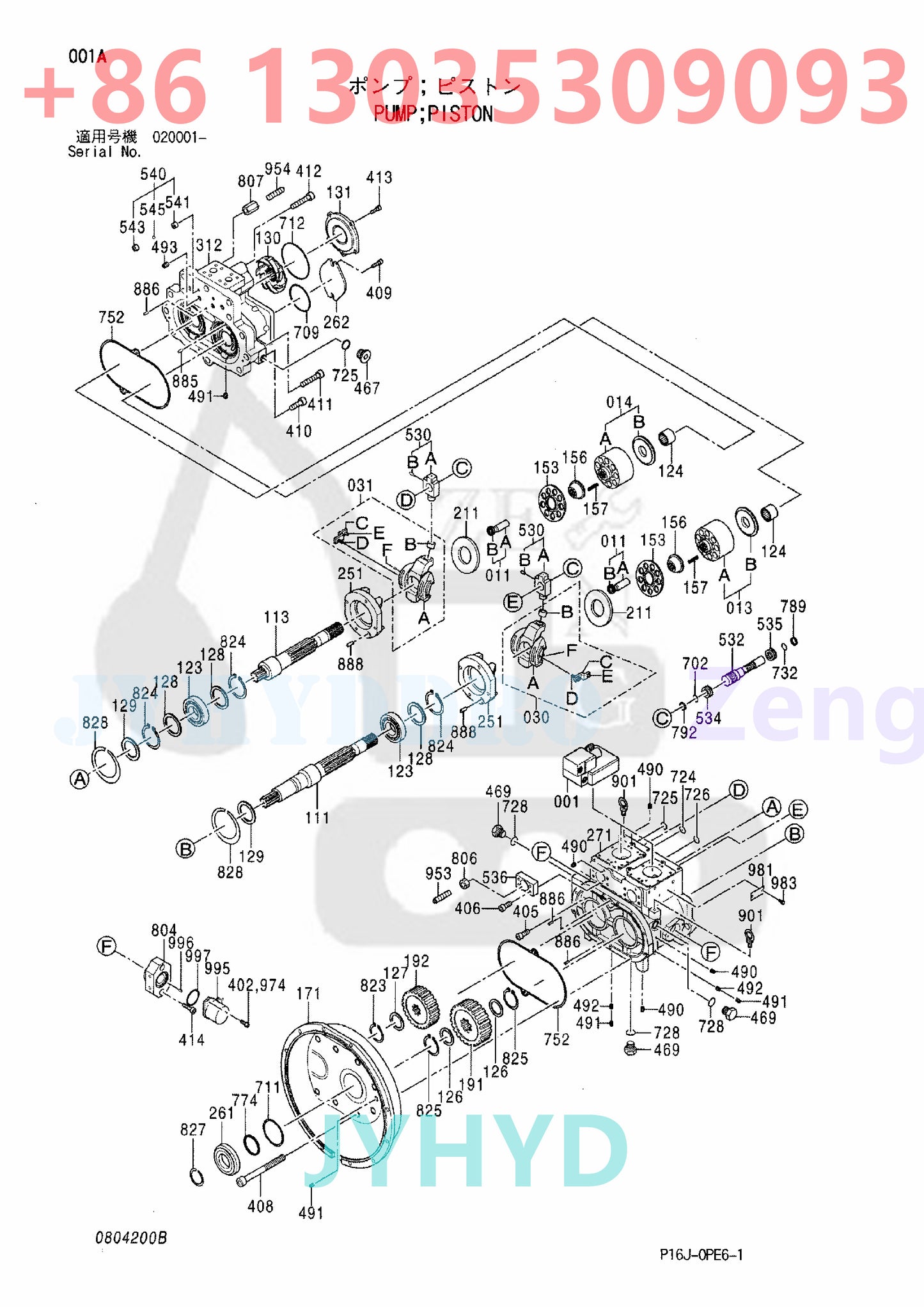 HITACHI FV30 ZX450 ZX450H ZX450H-HHE ZX460LCH-AMS ZX460LCH-HCME ZX470-5G ZX470H-5G ZX470LC-5G ZX470LCH-5G ZX470LCR-5G ZX470R-5G ZX480MT ZX480MTH ZX500LC ZX500LCH EXCAVATOR 9184686 HYDRAULIC PISTON PUMP ROTARY GROUP