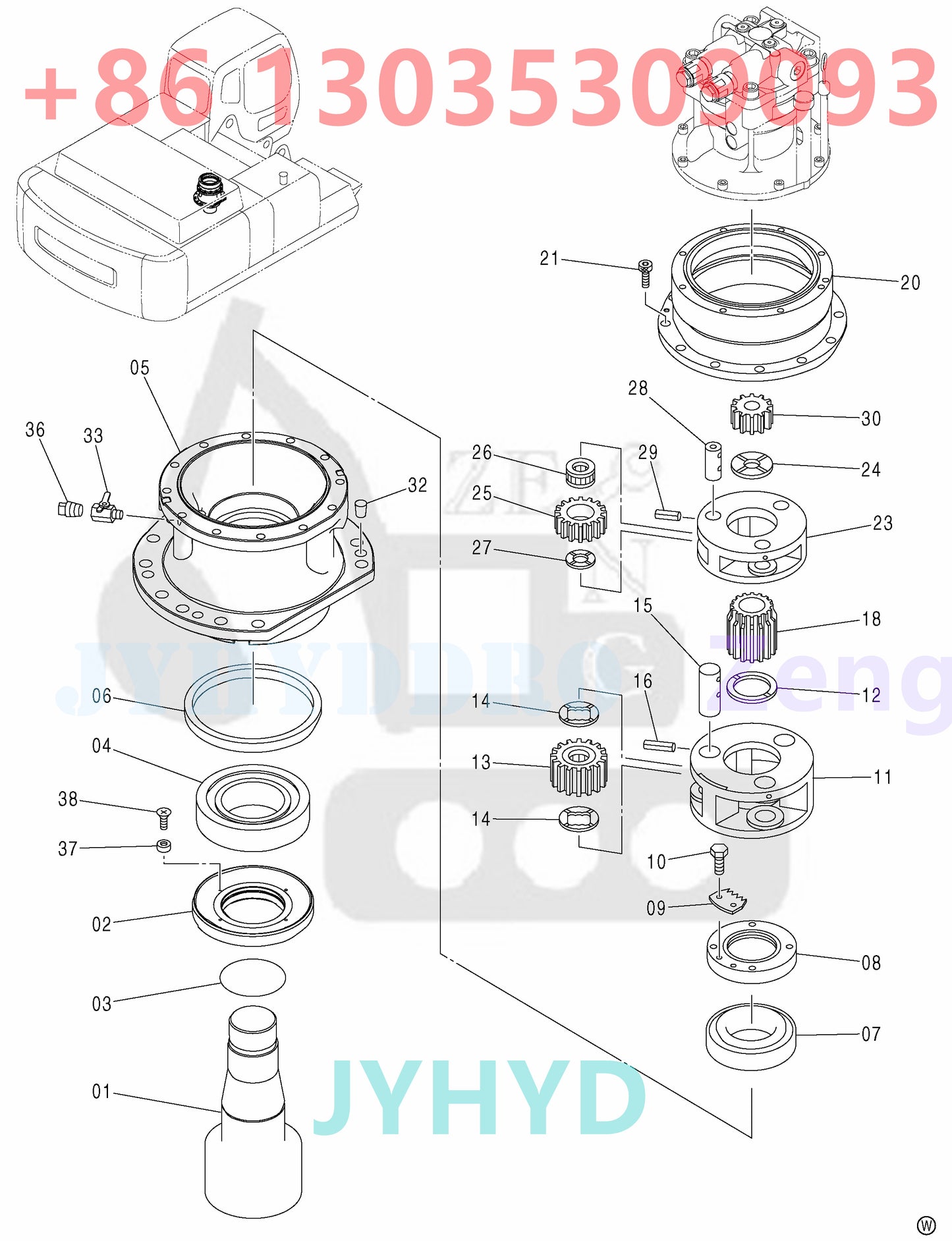 HITACHI ZX450 SWING DEVICE