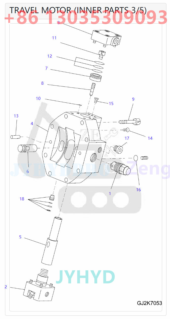 KOMATSU PW160-7K PW160-7 PW160-7E0 EXCAVATOR 20G-60-31101 TRAVEL MOTOR ROTARY GROUP AND SPARE PARTS