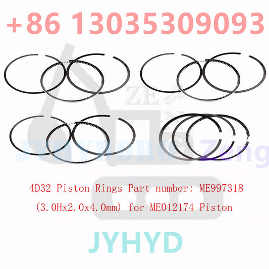 Piston Ring ME997318 3.0Hx2.0x4.0mm for Mitsubishi 4D32 3.6L Engine