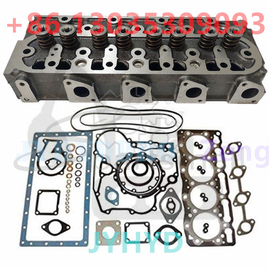 Complete Cylinder Head 1G092-03044 & Full Gasket Kit for Kubota V1505 Engine