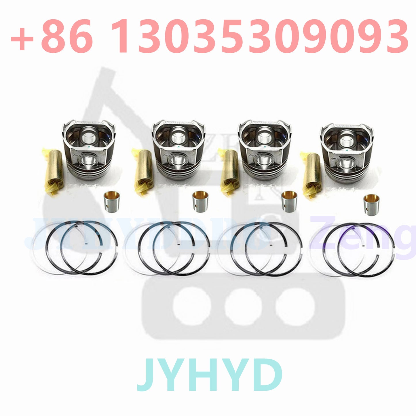 V1200 Piston Kit + Ring for Kubota Engine B2150 RX245 RX275
