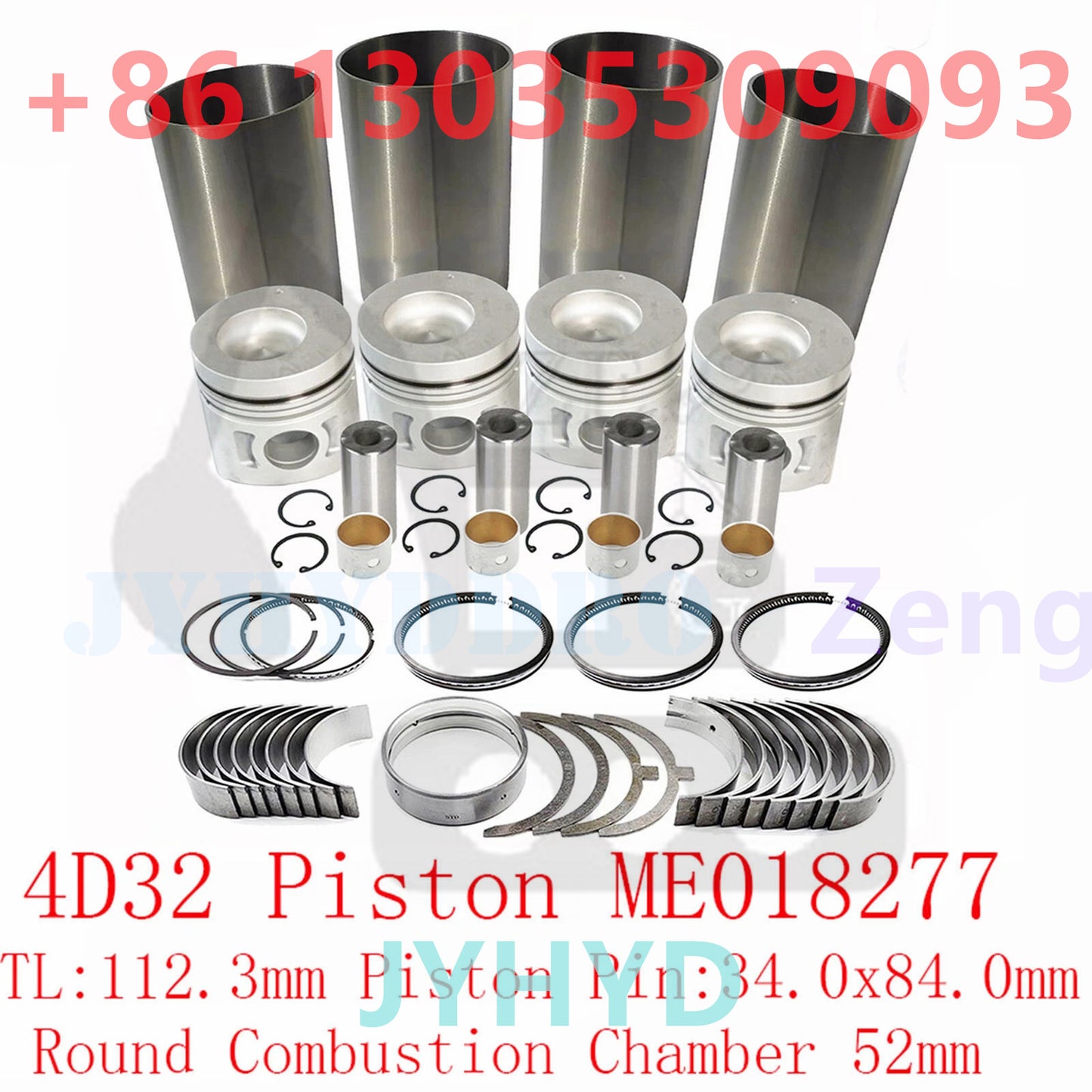 Rebuild Kit NO Gasket Valve for Mitsubishi 4D32 3.6L ENGINE Piston ME018277