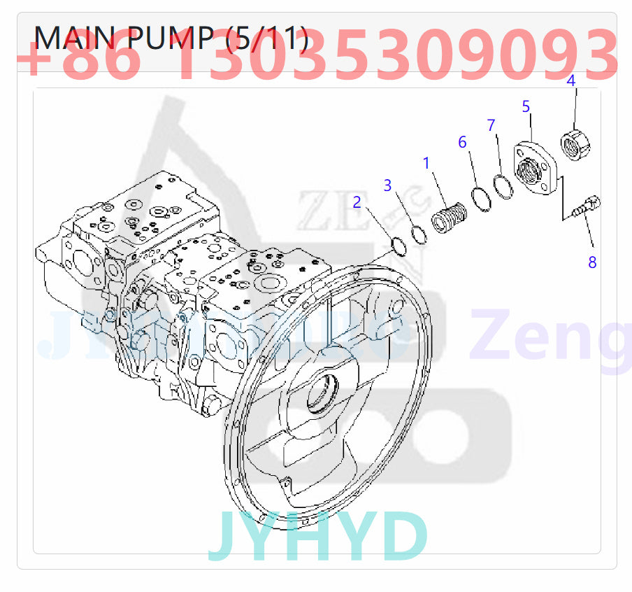 KOMATSU PC400-7 PC400-7-M1 PC400LC-7 PC400LC-7L PC400LC-7-M1 PC450-7 PC450-7K PC450-7-M1 PC450LC-7 PC450LC-7K PC450LC-7-M1 EXCAVATOR 708-2H-00022 708-2H-01022 HYDRAULIC PUMP ROTARY GROUP