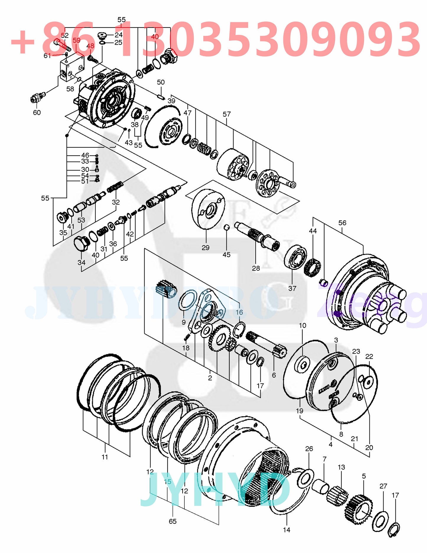 SOLAR 035 EXCAVATOR 40405-00110 TRAVEL MOTOR PARTS
