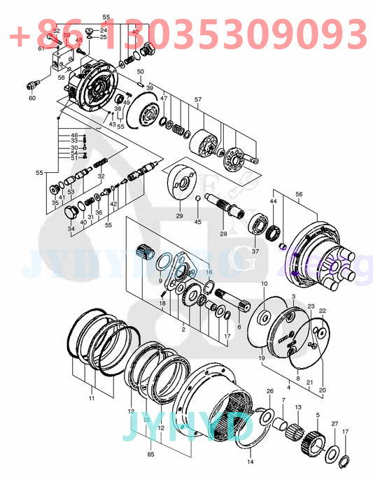 SOLAR 035 EXCAVATOR 40405-00110 TRAVEL MOTOR ROTARY GROUP AND SPARE PARTS