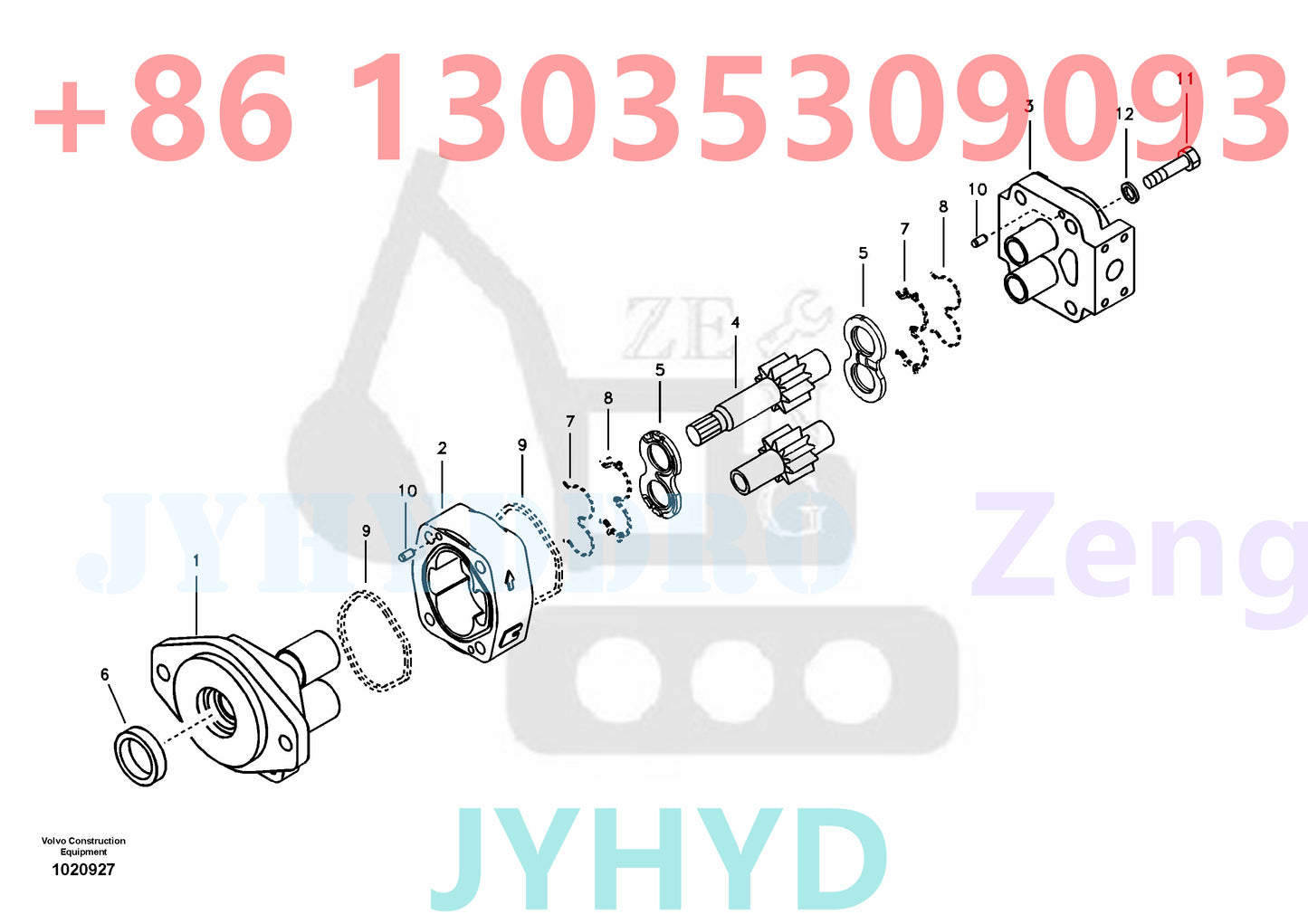 VOLVO EC290 EC290B EXCAVATOR HYDRAULIC PUMP VOE14524186 GEAR PUMP