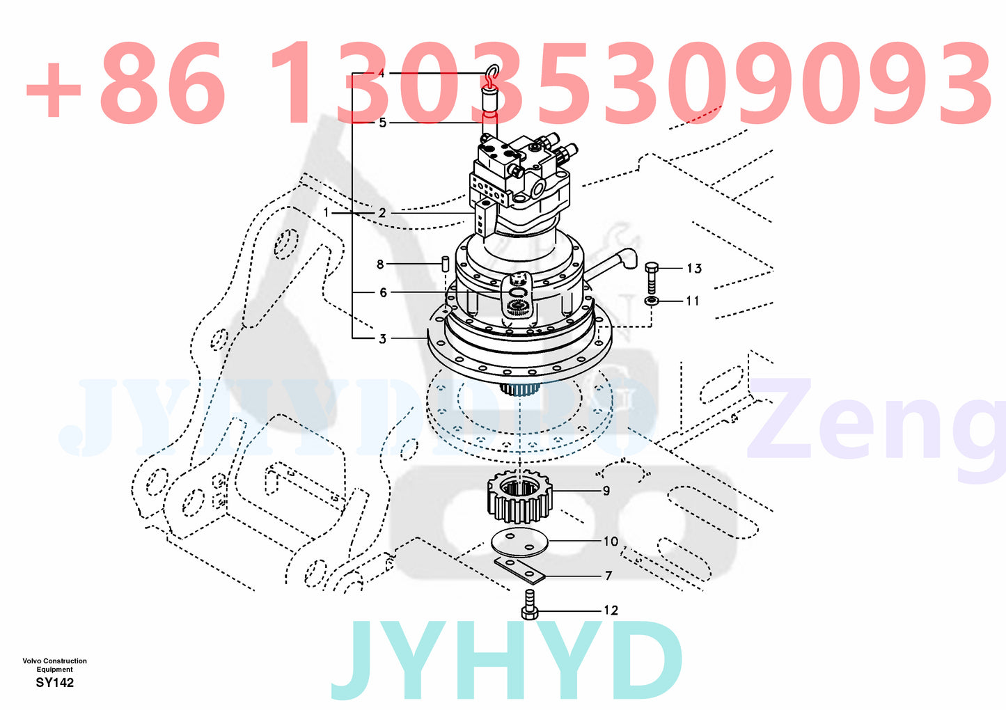 VOLVO EC290B EC290C FC3329C EXCAVATOR VOE14524190 VOE14573056 SWING MOTOR PARTS