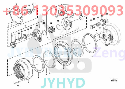 VOLVO EC290 EC290B EXCAVATOR TRAVEL GEARBOX