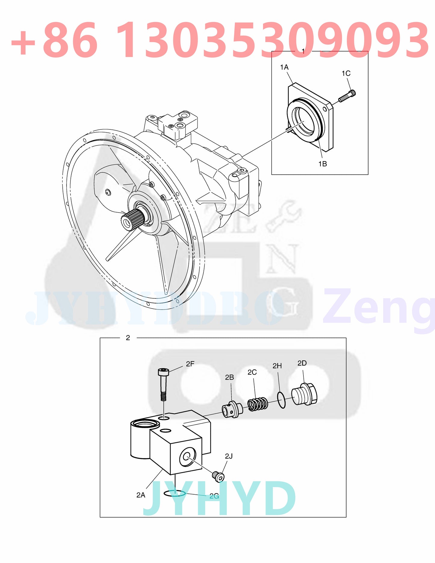 DOOSAN DX340LC-3/DX350LC-3 EXCAVATOR 400914-00017A HYDRAULIC PUMP PARTS