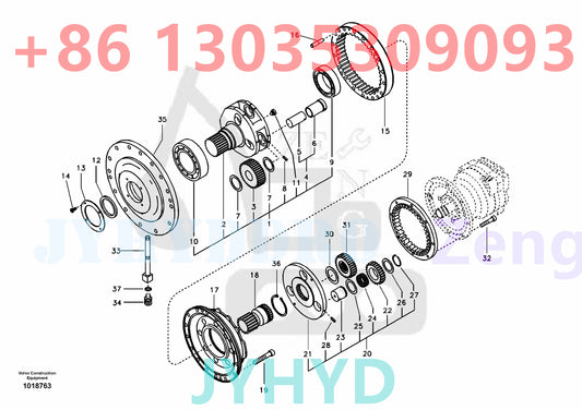 VOLVO EC240B EXCAVATOR Swing gearbox