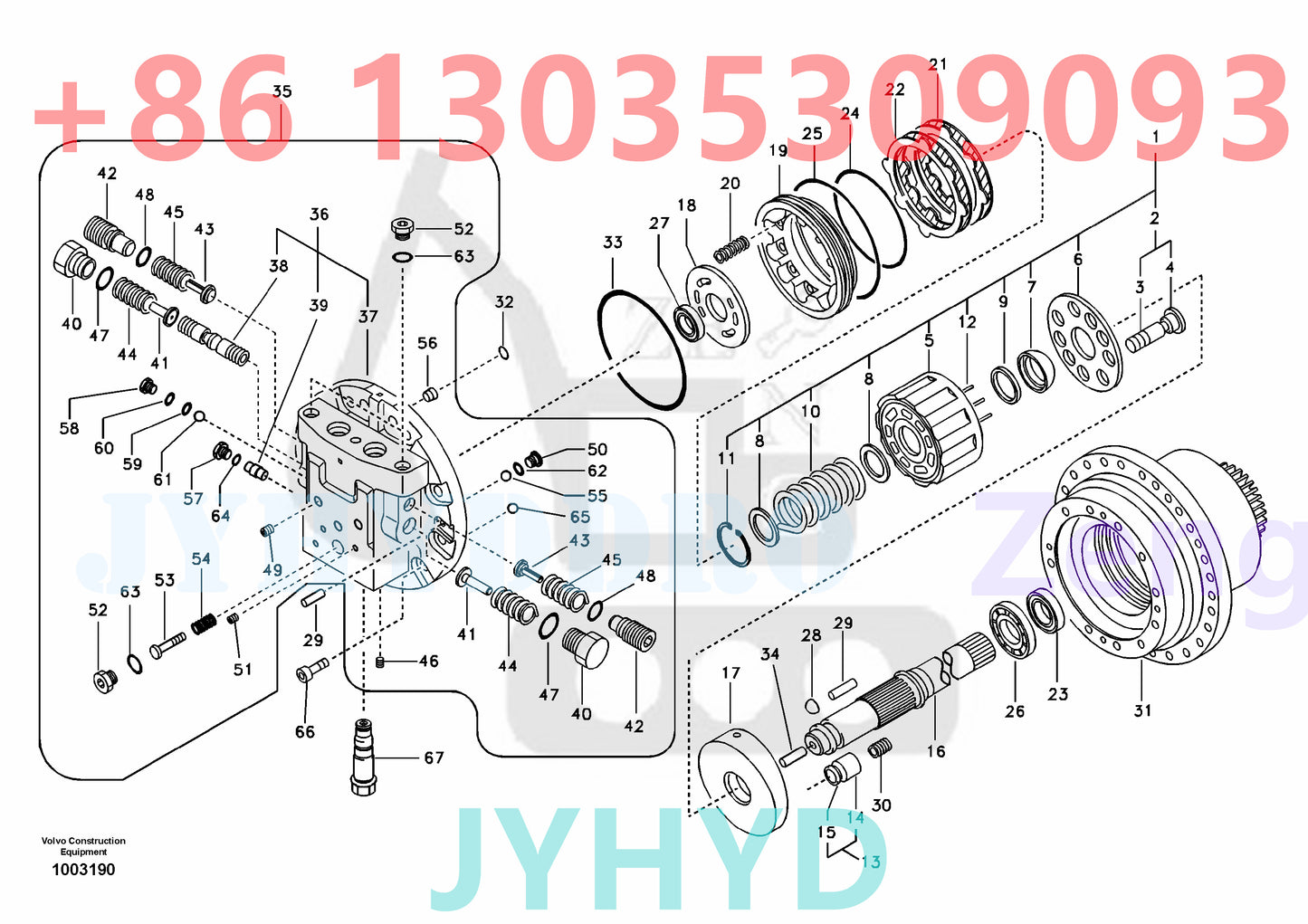VOLVO EC210B EC240B EC240C FC2421C EXCAVATOR VOE14533652 VOE14528734 TRAVEL MOTOR ROTARY GROUP