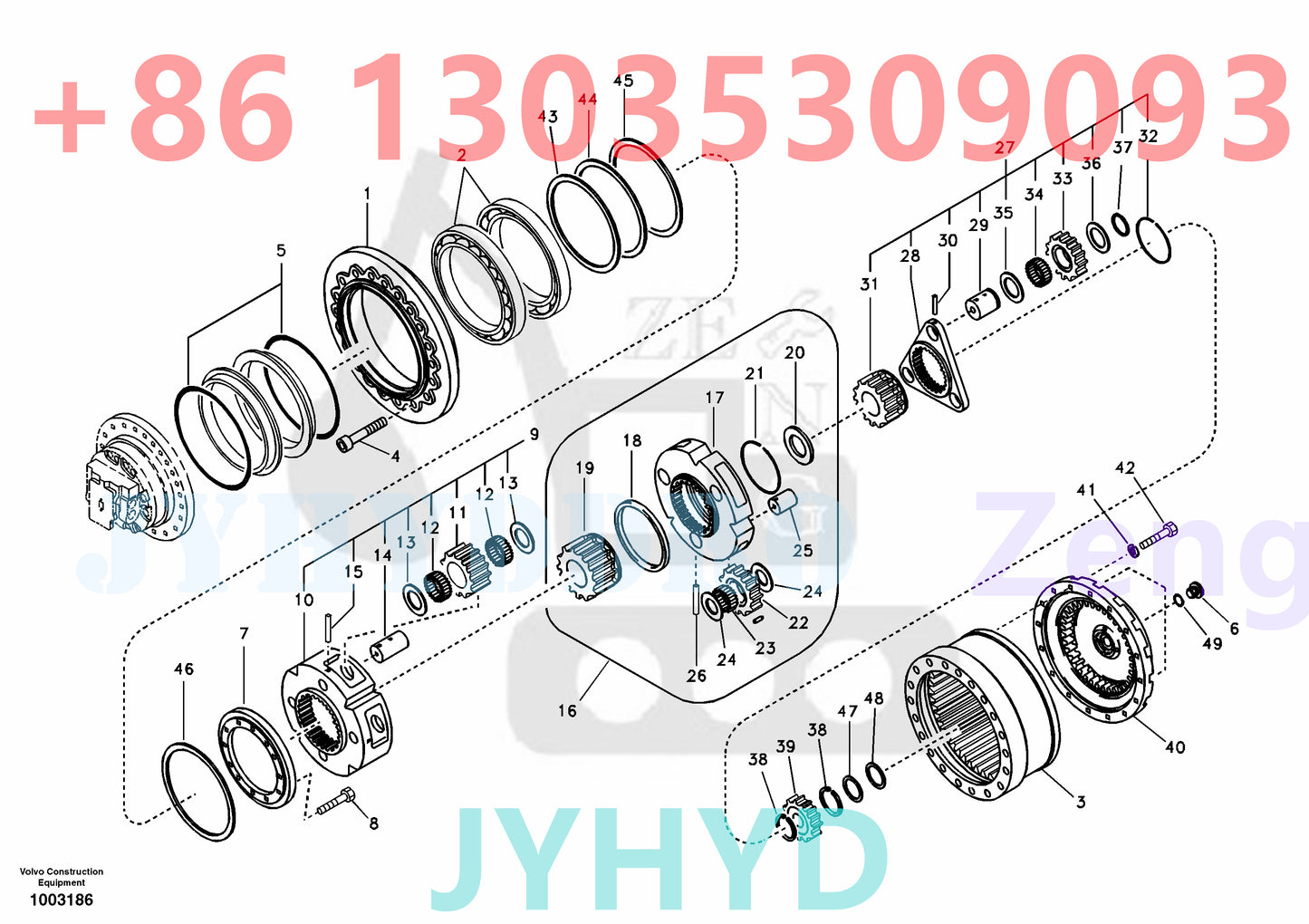 VOLVO EC240B EXCAVATOR Travel gearbox