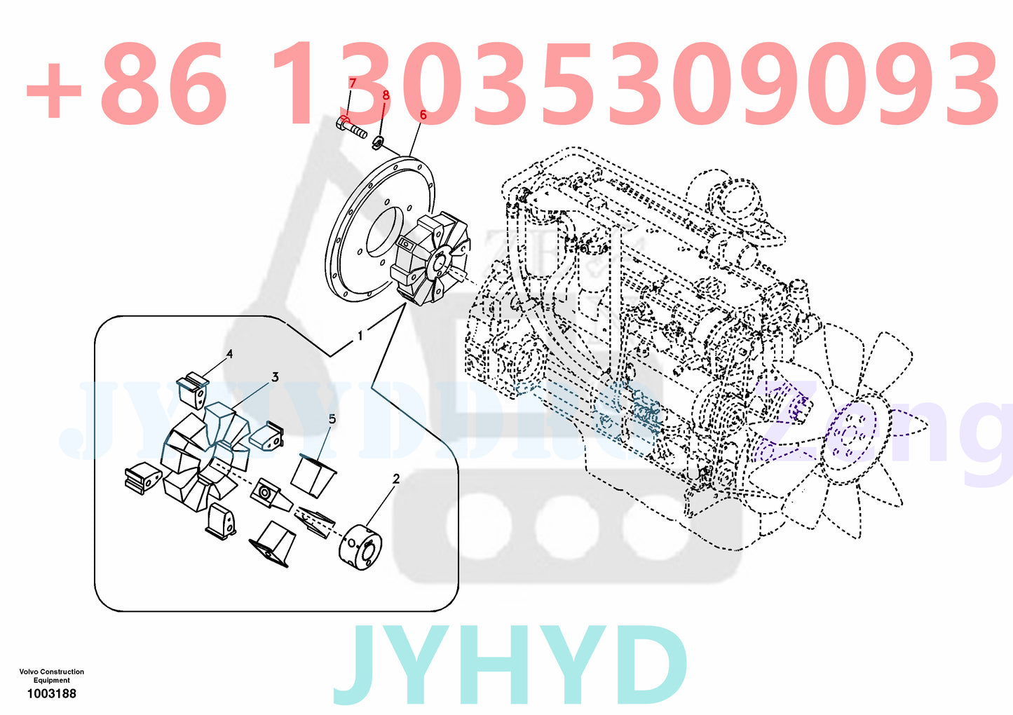 VOLVO EC240B EXCAVATOR VOE14533206 Flexible coupling