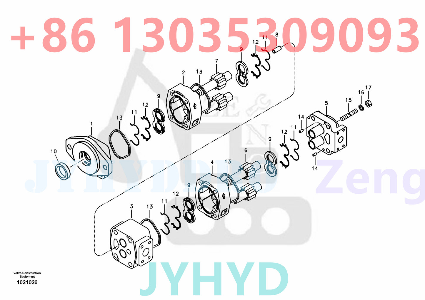 VOLVO EC240B EXCAVATOR VOE14524177 GEAR PUMP