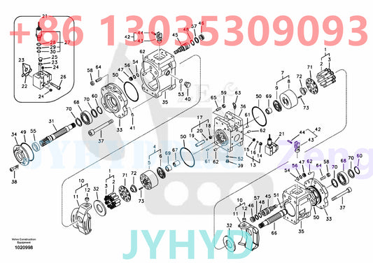 VOLVO EC240B EC240C FC2924C EXCAVATOR VOE14531594 HYDRAULIC PUMP ROTARY GROUP