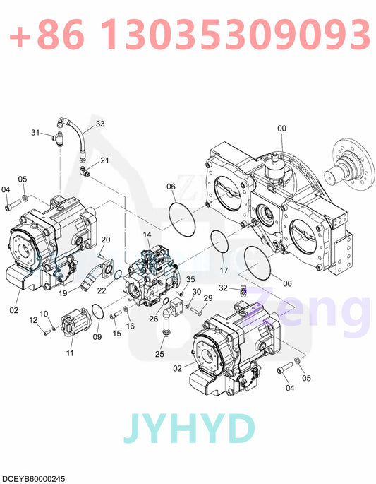 HITACHI YB60000245 YB60000246 9298855 HYDRAULIC PUMP PARTS
