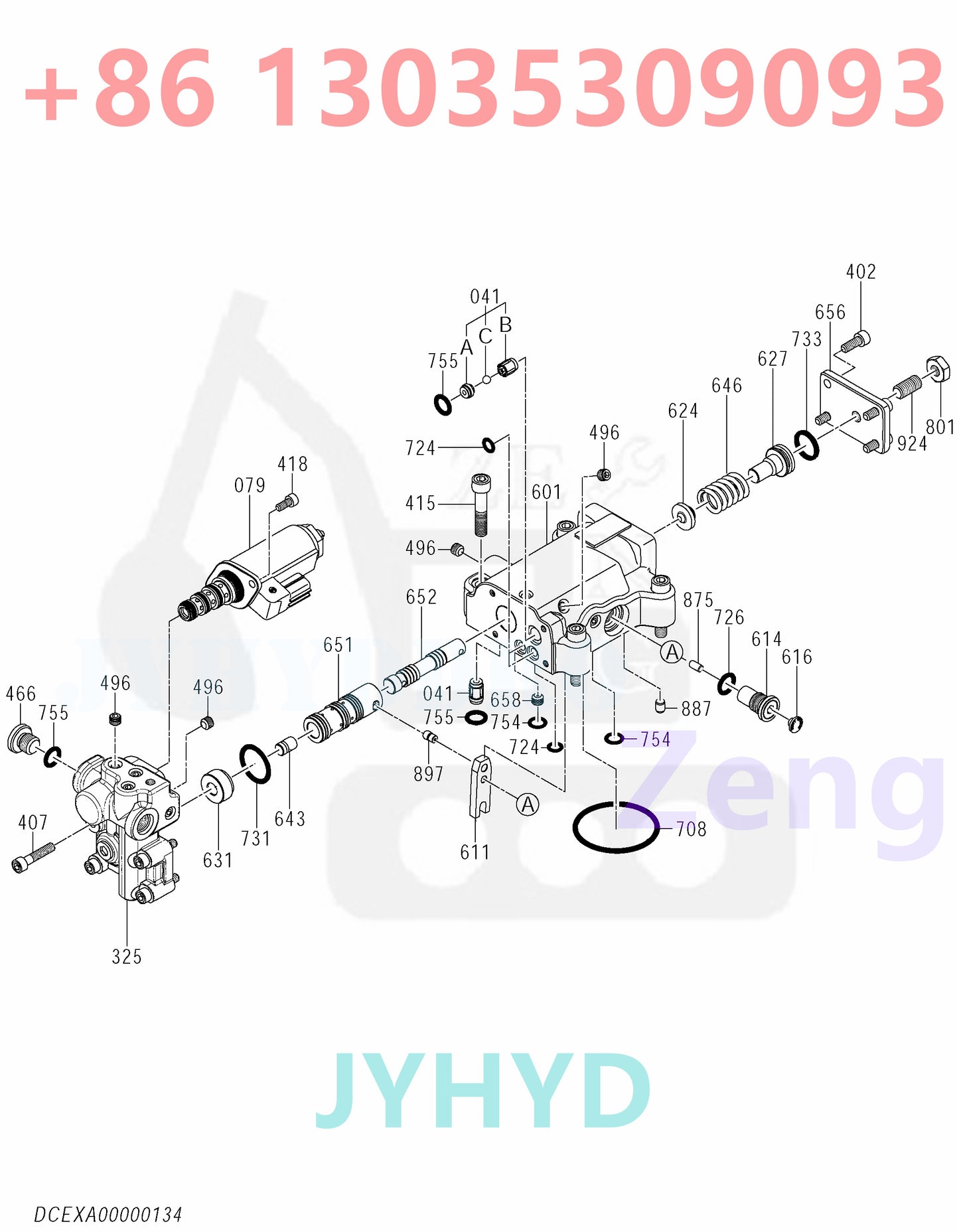 HITACHI YA00011362 HYDRAULIC PUMP PARTS