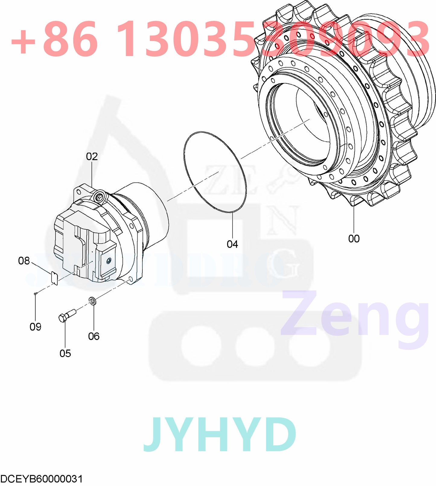 HITACHI 4688059 9219274 YB60000031 TRAVEL DEVICE PARTS