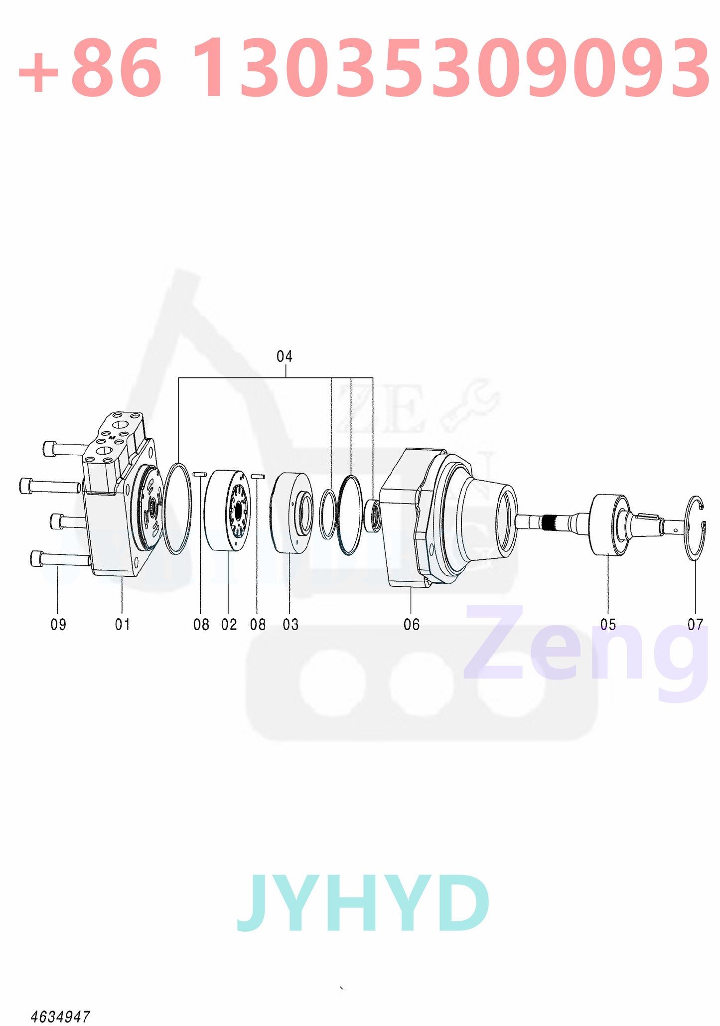 HITACHI 4634936 FAN MOTOR PARTS
