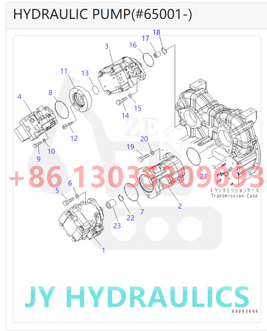 KOMATSU WA430-6 WHEEL LOADER 705-21-42130 HYDRAULIC PUMP