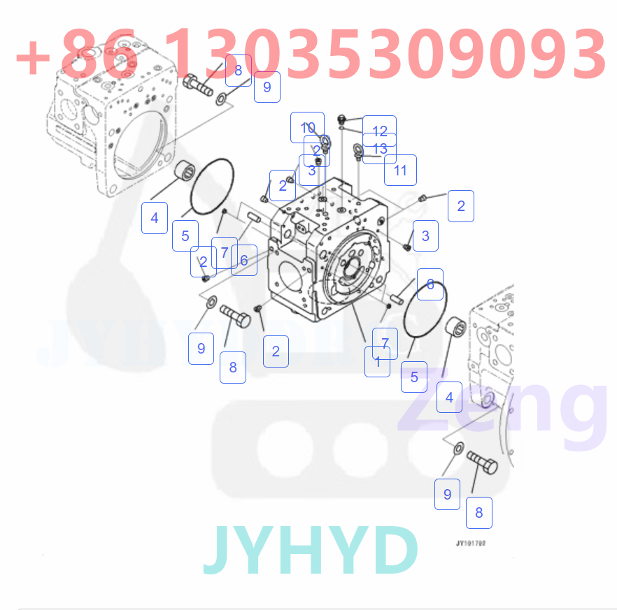 KOMATSU 708-2J-00030 708-2J-01030 HYDRAULIC PUMP ROTARY GROUP