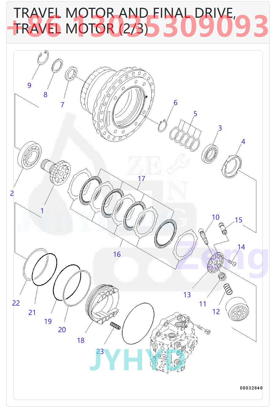KOMATSU 208-27-00321 706-8J-01030 TRAVEL MOTOR PARTS
