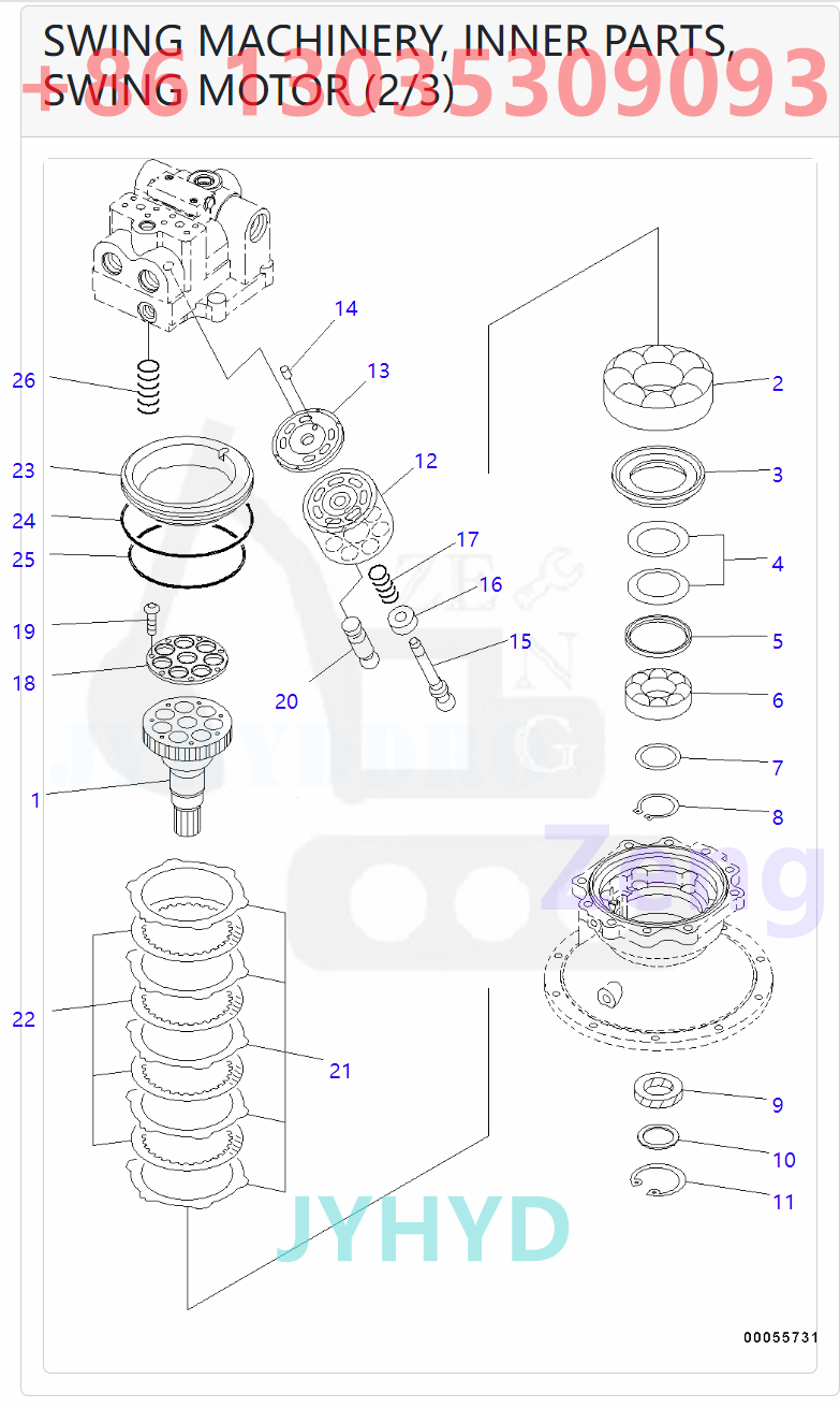KOMATSU 706-7K-01150 706-7K-03150 SWING MOTOR ROTARY GROUP