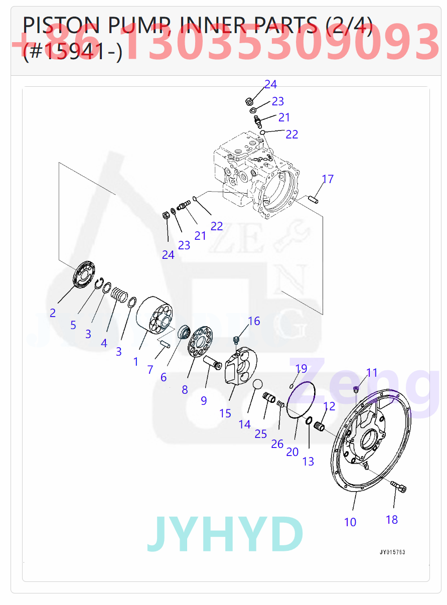 KOMATSU 708-3T-00283 708-3T-01142 HYDRAULIC PUMP PARTS