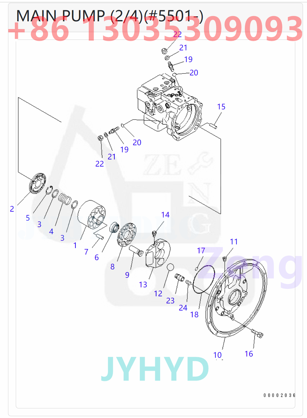 KOMATSU 708-3T-00120 708-3T-00140 708-3T-01120 708-3T-01130 HYDRAULIC PUMP PARTS