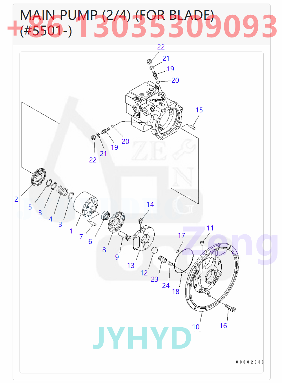 KOMATSU 708-3T-00220 708-3T-00240 708-3T-01220 708-3T-01230 HYDRAULIC PUMP PARTS