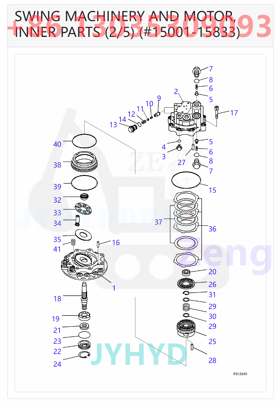 KOMATSU 708-7S-00280 708-7S-01270 21W-26-51011 SWING MOTOR ROTARY GROUP AND SPARE PARTS