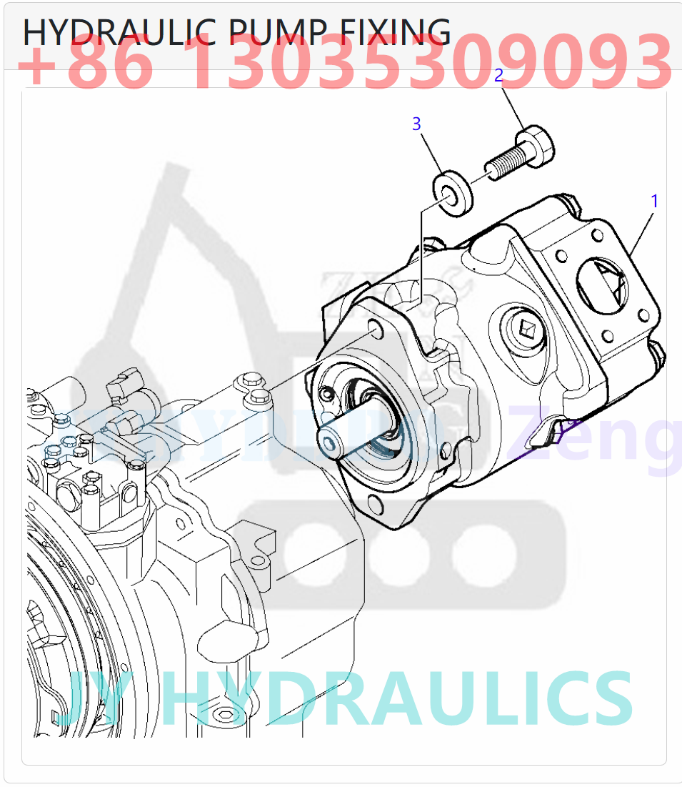KOMATSU WB93R backhoe loader 708-1U-00111 708-1U-00112 hydraulic pump