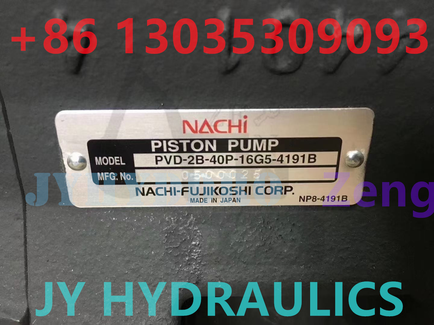 NACHI ORIGINAL PVD-2B-40P-6G3-4515H PVD-2B-40P-16G5-4191B HYDRAULIC PISTON PUMP