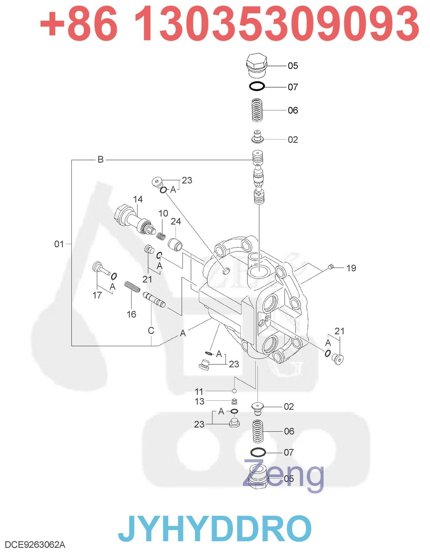 HITACHI 9281841 9281842 TRAVEL MOTOR PARTS