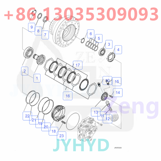 KOMATSU 2A8-27-00120 2A8-27-00121 706-8J-01470 TRAVEL MOTOR ROTARY GROUP