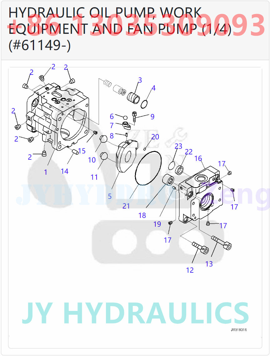 KOMATSU D31EX-22 D31PX-22 D37EX-22 D37EX-22 D37PX-22 D39EX-22 D39PX-22 BULLDOZERS 708-1T-00551 708-1T-01551 Pump Assembly Rotary Group And Spare Parts