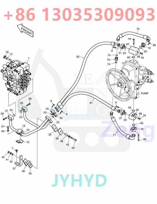DOOSAN 400914-00250 K1004523B HYDRAULIC PUMP PARTS