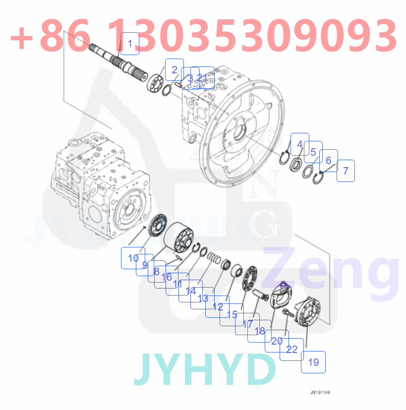 KOMATSU 708-2J-00030 708-2J-01030 HYDRAULIC PUMP ROTARY GROUP AND SPARE PARTS