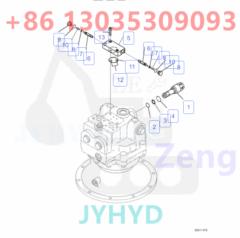 KOMATSU 706-7K-01150 706-7K-03150 SWING MOTOR ROTARY GROUP