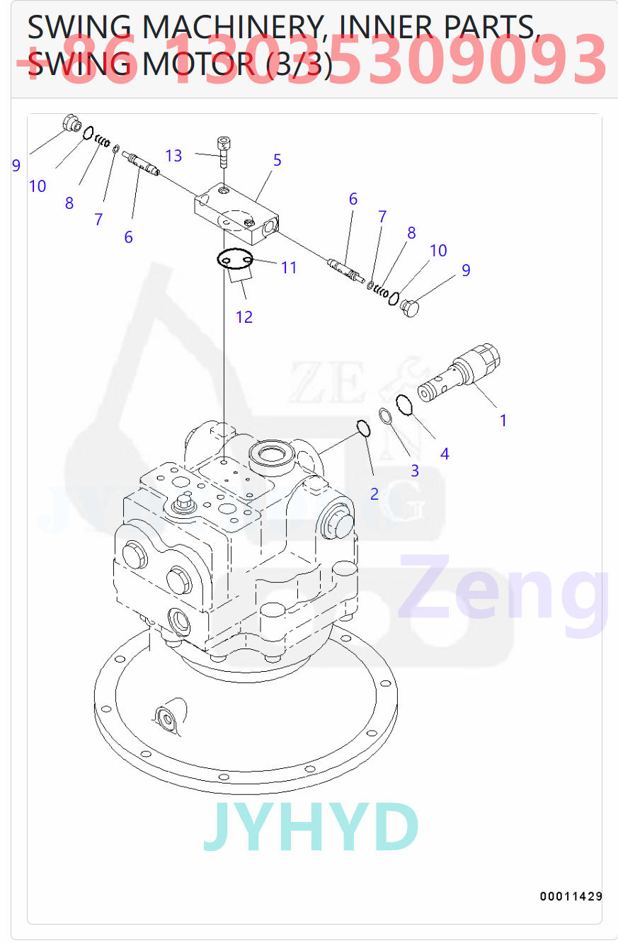 KOMATSU 706-7K-01150 706-7K-03150 SWING MOTOR ROTARY GROUP