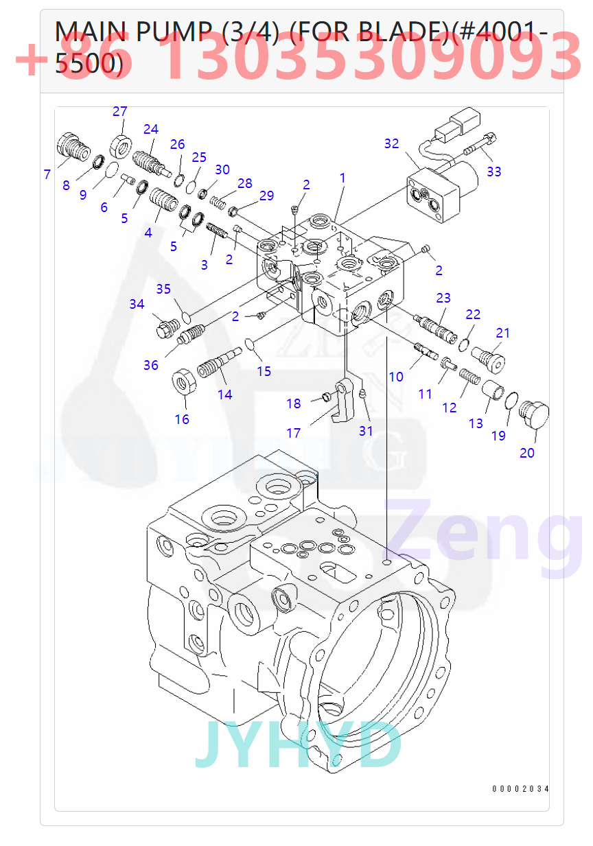 KOMATSU 708-3T-00215 708-3T-00216 708-3T-00217 708-3T-01114 708-3T-01115 708-3T-01116 HYDRAULIC PUMP ROTARY GROUP AND SPARE PARTS