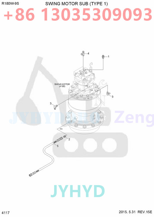 HYUNDAI R170W-9 R170W-9S R180W-9A R180W-9S EXCAVATOR 31Q5-12160 31Q5-12160AR 31Q5-21120 SWING MOTOR ROTARY GROUP