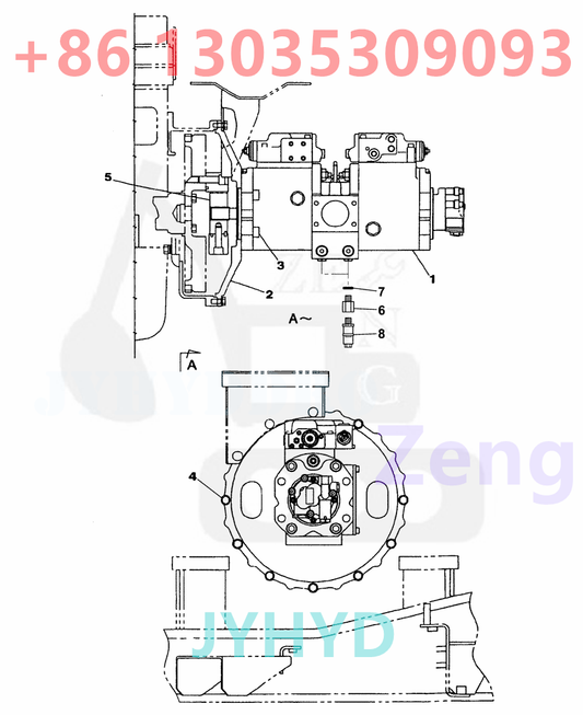 CASE CX130 EXCAVATOR KNJ3021 PUMP ROTARY GROUP AND SPARE PARTS