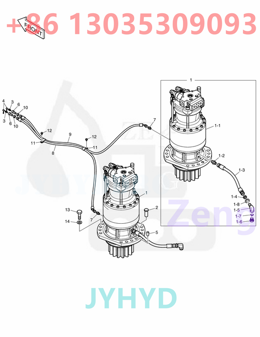 DOOSAN 170301-00208 170301-00001E SWING MOTOR ROTARY GROUP AND SPARE PARTS