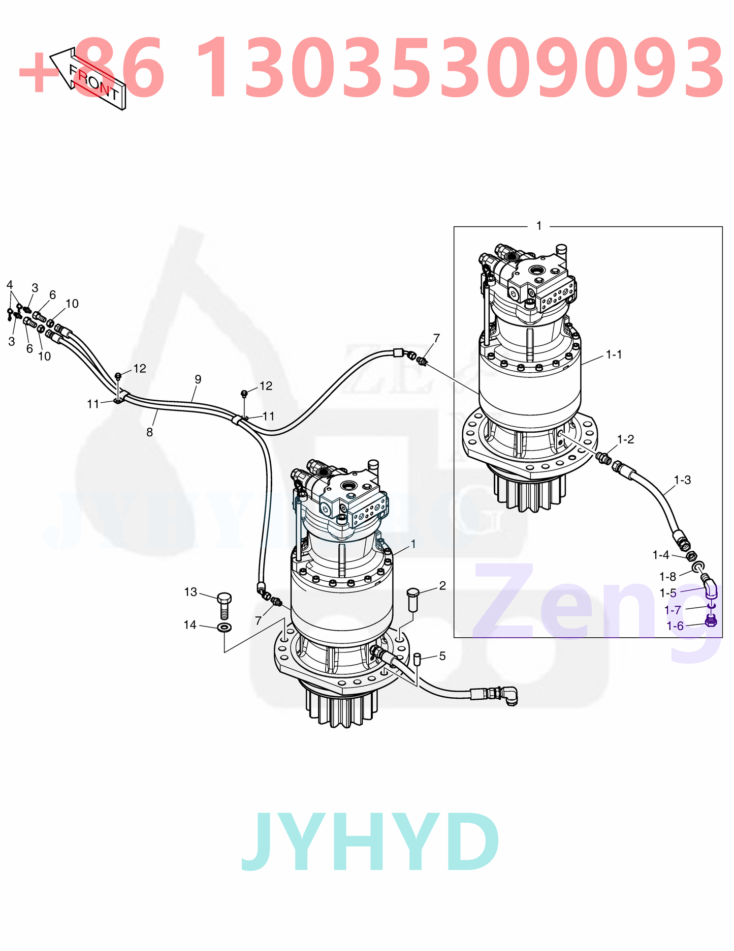 DOOSAN 170301-00208 170301-00001E SWING MOTOR ROTARY GROUP