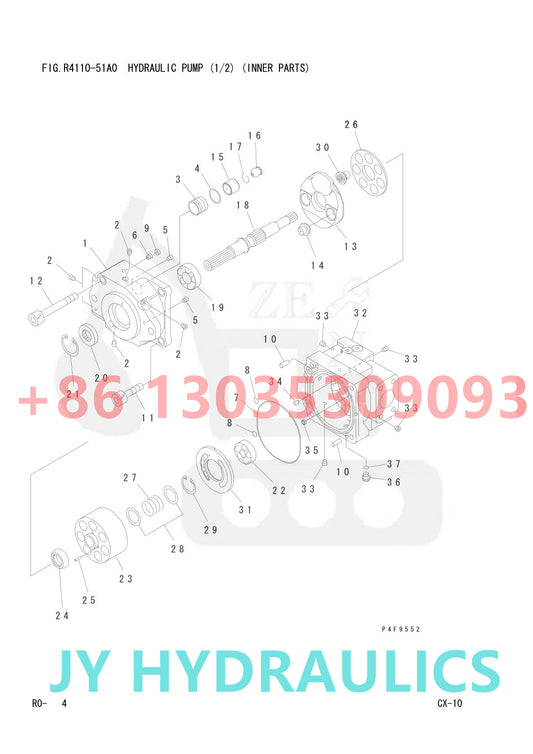 KOMATSU 708-1T-00710 708-1T-01711  HYDRAULIC PUMP PARTS